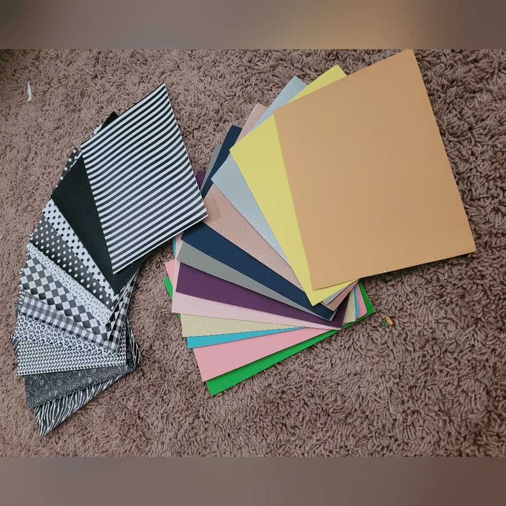 23 sheets of 6 x 8 inch faux leather